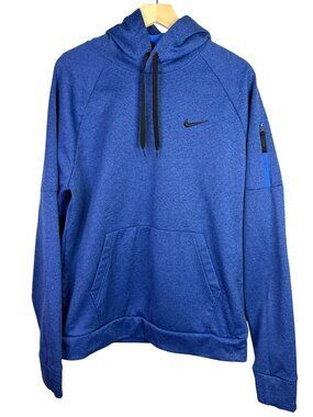 Nike Therma-FIT Pullover Hoodie Men’s Large Royal Blue Athletic Sweatshirt